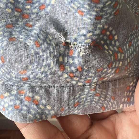 Tori Richard Shirt Mens XL Blue Cotton Button Up Short Sleeve Geometric Hawaiian - Picture 8 of 14